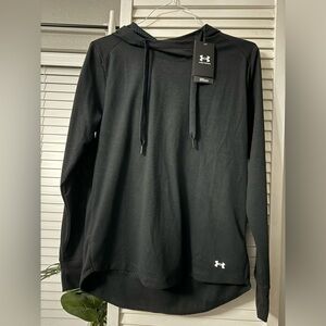 NEW Under Armour Black Hooded Long Sleeve Loose Sweatshirt Medium